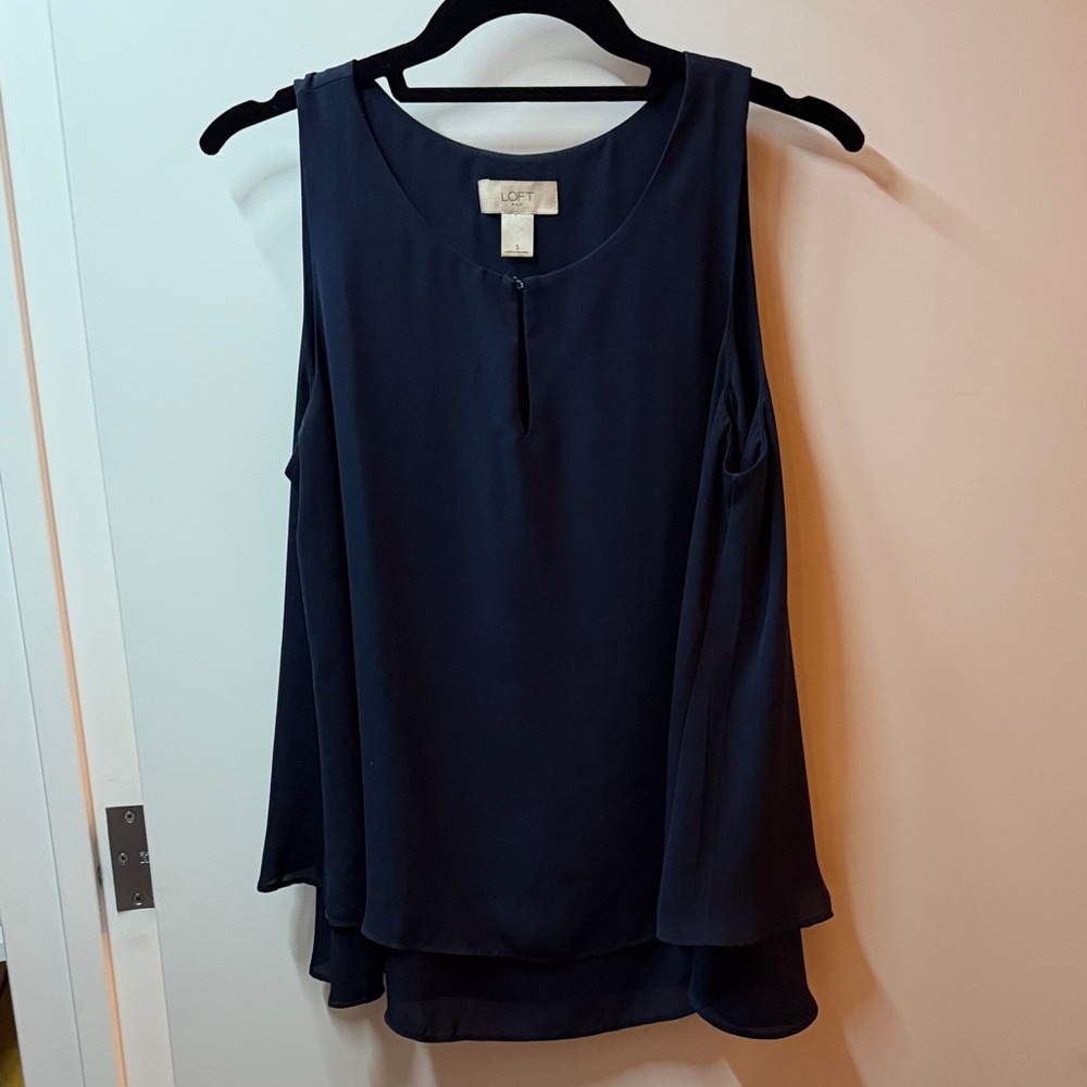 LOFT Midnight Blue Sleeveless Blouse